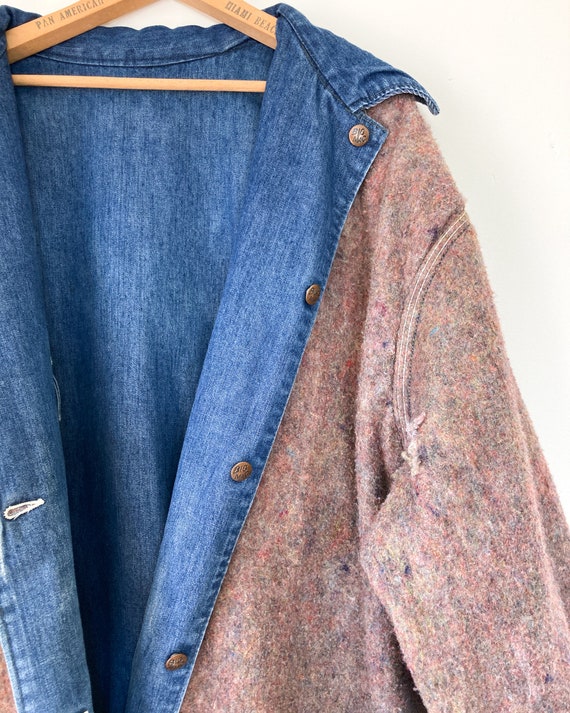 Big Mac flannel barn coat | 70s Big Mac denim jac… - image 4