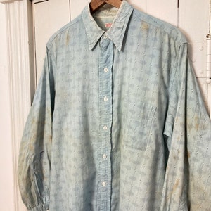 Distressed 1930s 40s Cotton Popover Shirt