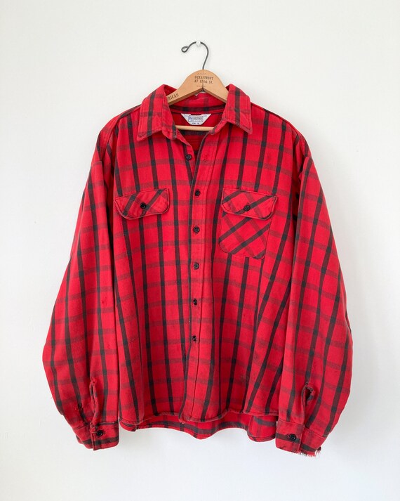 Five Brother flannel shirt | vintage distressed f… - image 2