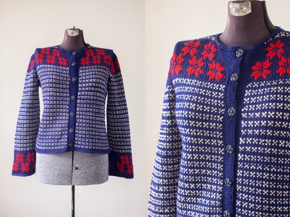 Hand Knit Cardigan | 30s 40s Wool Knit | Wool Swea