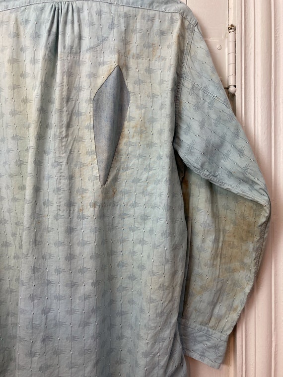 Distressed 1930s 40s Cotton Popover Shirt - image 7