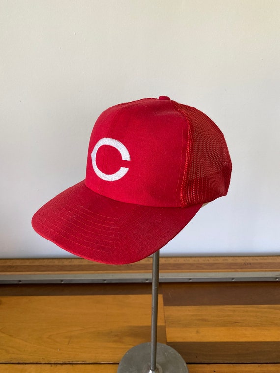 90s Cincinnati Reds trucker  snapback hat xs/kids - image 2