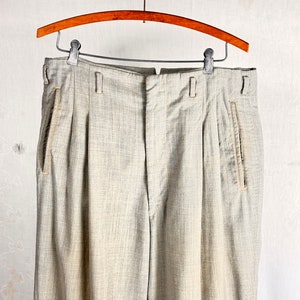 Vintage 1940s 50s La Jolla Slacks Pleated Wool Trousers