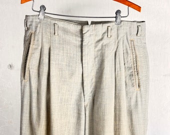 1940s Flecked and Fabulous Trousers | Vintage 40s Grey W/white