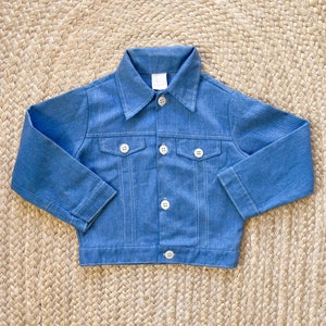 1970s Kids Vintage Sears Polyester Denim Jacket