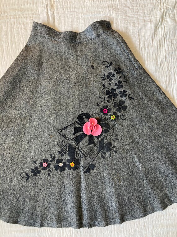 1950s Candy Novelty Felt Swing Skirt Gem
