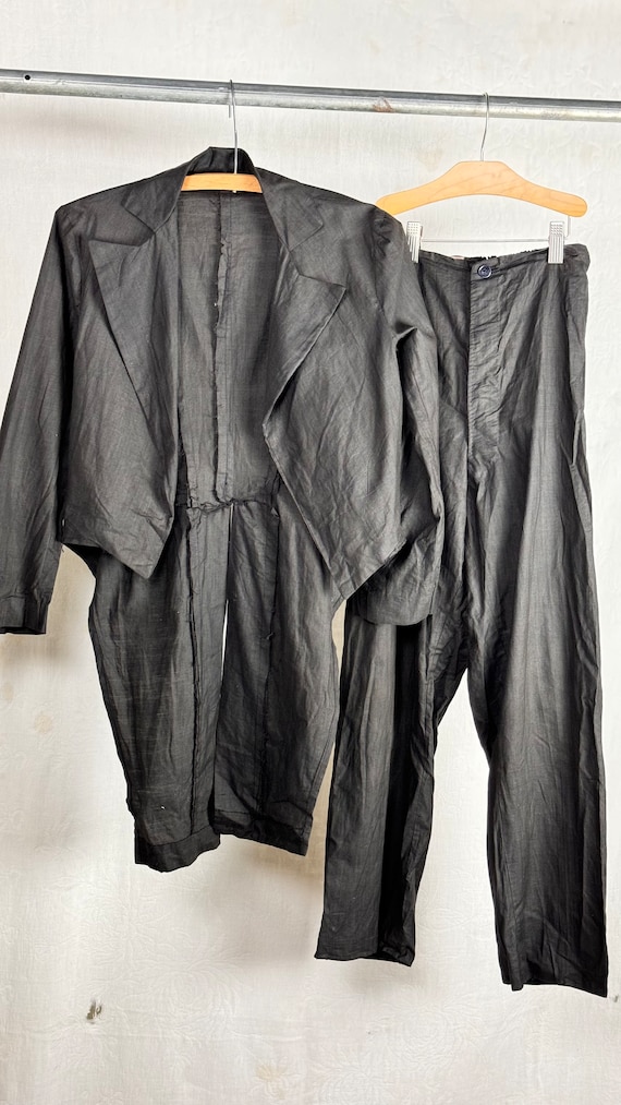 Vintage 1940s Childrens Tailcoat Suit Tuxedo Muslin Halloween Costume