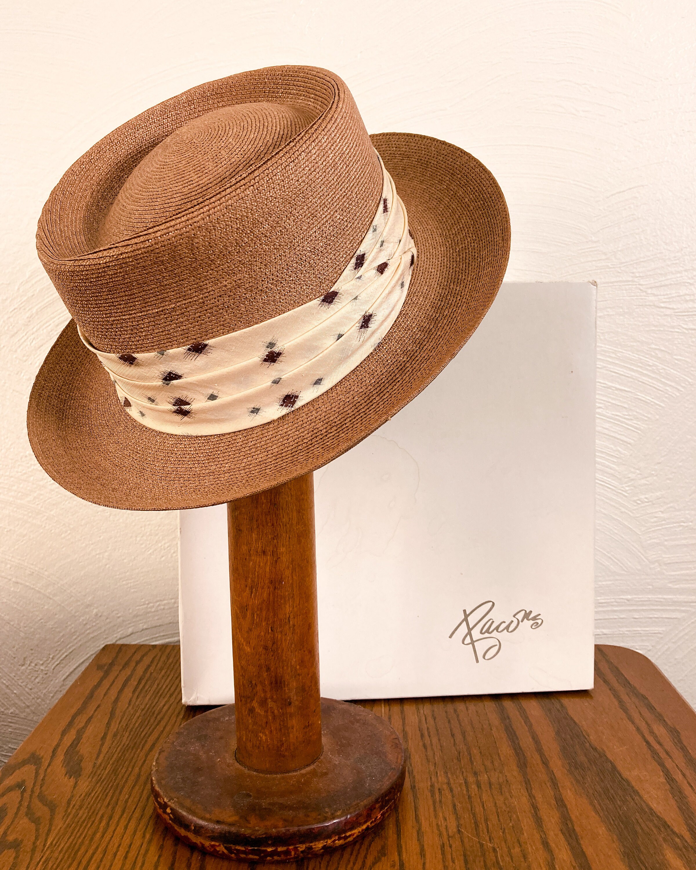 Knox New York Vintage Mens Hat 50s Straw Hat Woven Etsy
