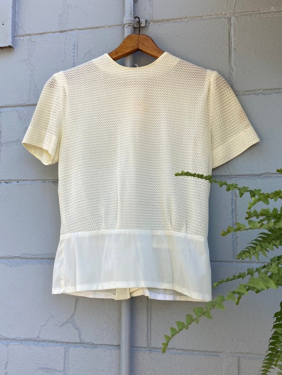Vintage 1950s Nylon Knit Button back Blouse