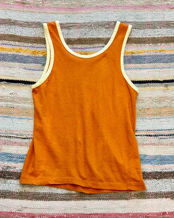 Vintage 1970s Unisex Ringer Tank Top T Shirt | small