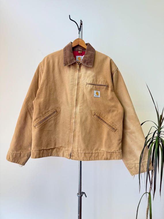 Vintage 1990s Carhartt Duck Canvas Detroit Insulated Work Jacket | large