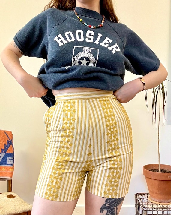 Vintage 1960s Star Stripe Side Zip Woven Shorts