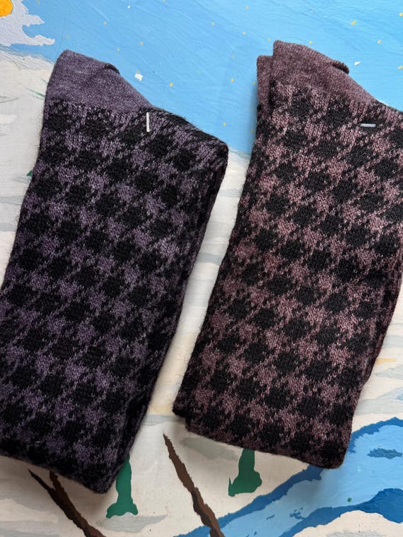 Vintage Houndstooth Knee High Socks made in USA | select one