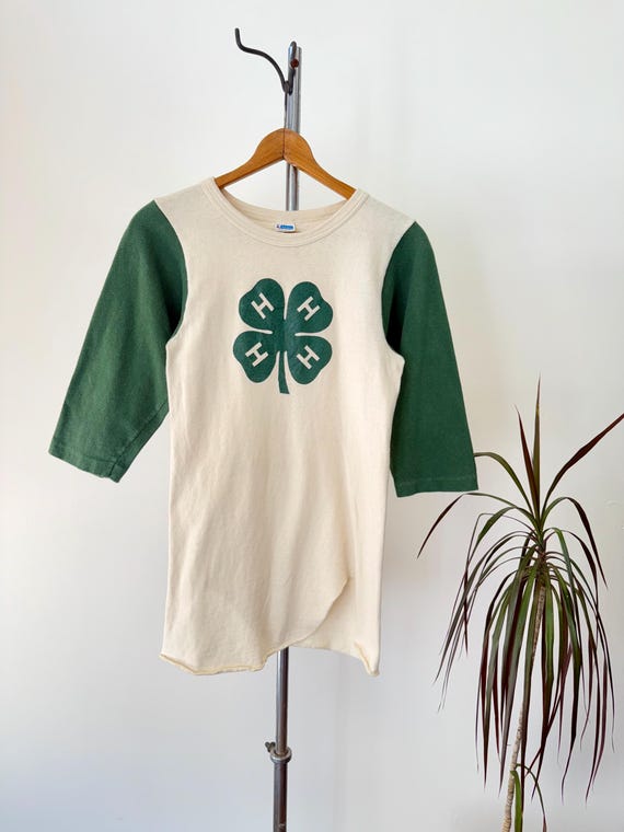 Vintage 1970s Champion 4H Club Baseball T Shirt | small