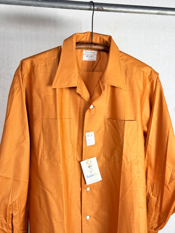 Vintage Deadstock 1960s Hathaway Woven Long Sleeve Shirt Mens XL