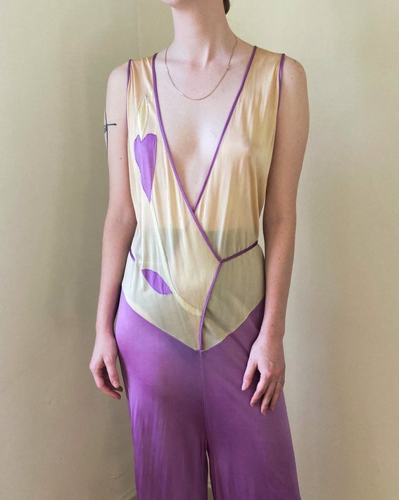 Antique Beach Pajamas | 30s 40s Rayon Loungewear … - image 9