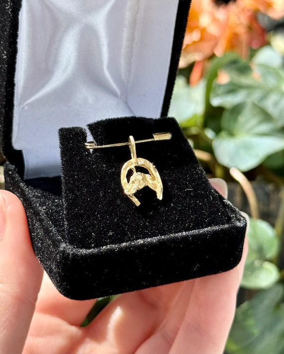 Vintage 14k Gold Horse Head Good Luck Charm Pendant