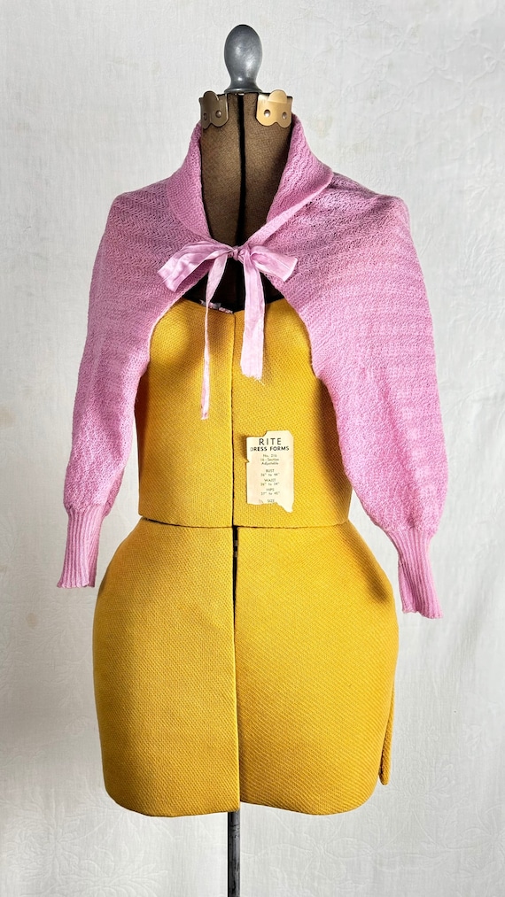 Antique 1930s 40s Wool Knit Shrug Cardigan Sweater