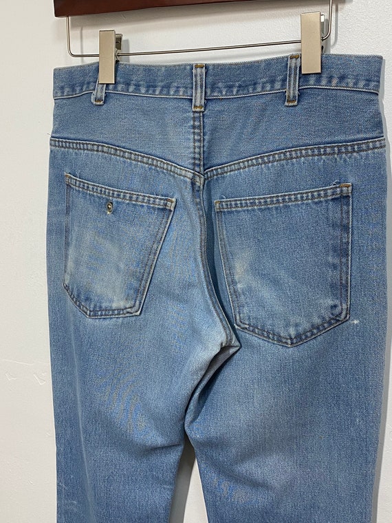 1970s Bell Bottoms Flare Leg Plain Pockets Denim … - image 8