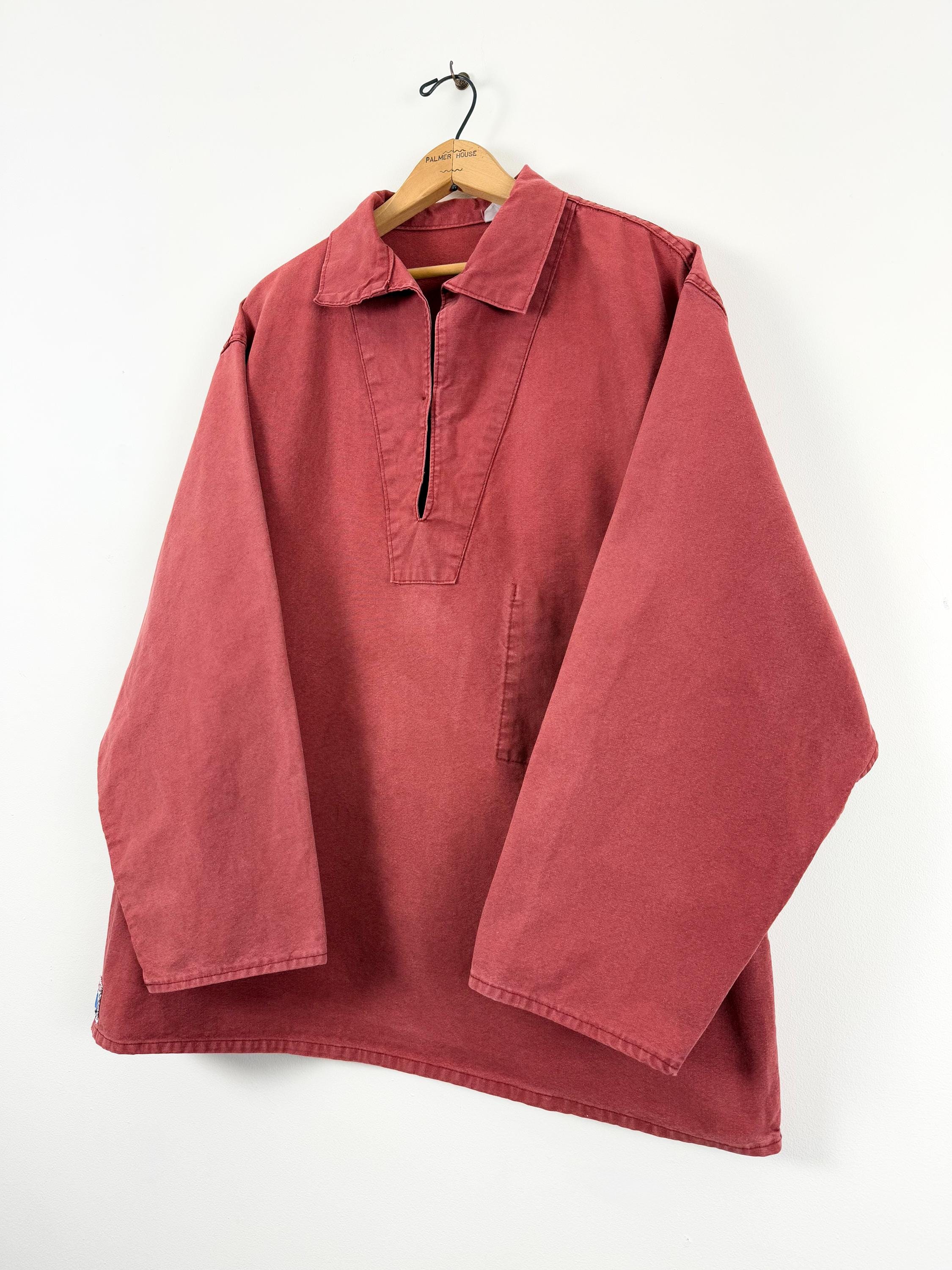 1970s〜1980s VINTAGE FISHERMAN SMOCK Vintage 70-80s French Blue Cotton Deadstock Fisherman Smock