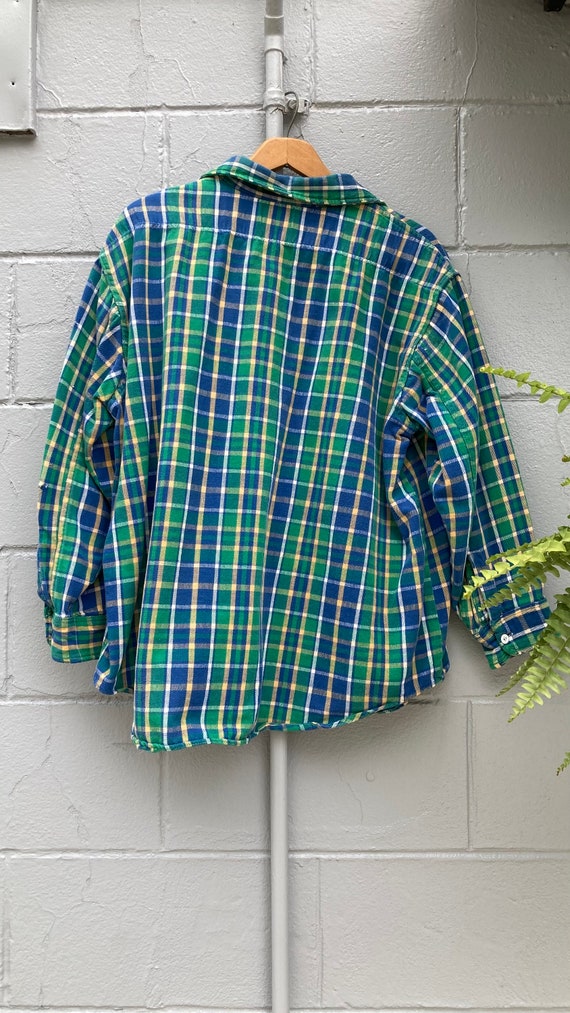 1970s 80s Grants Cotton Flannel Work Shirt - image 6