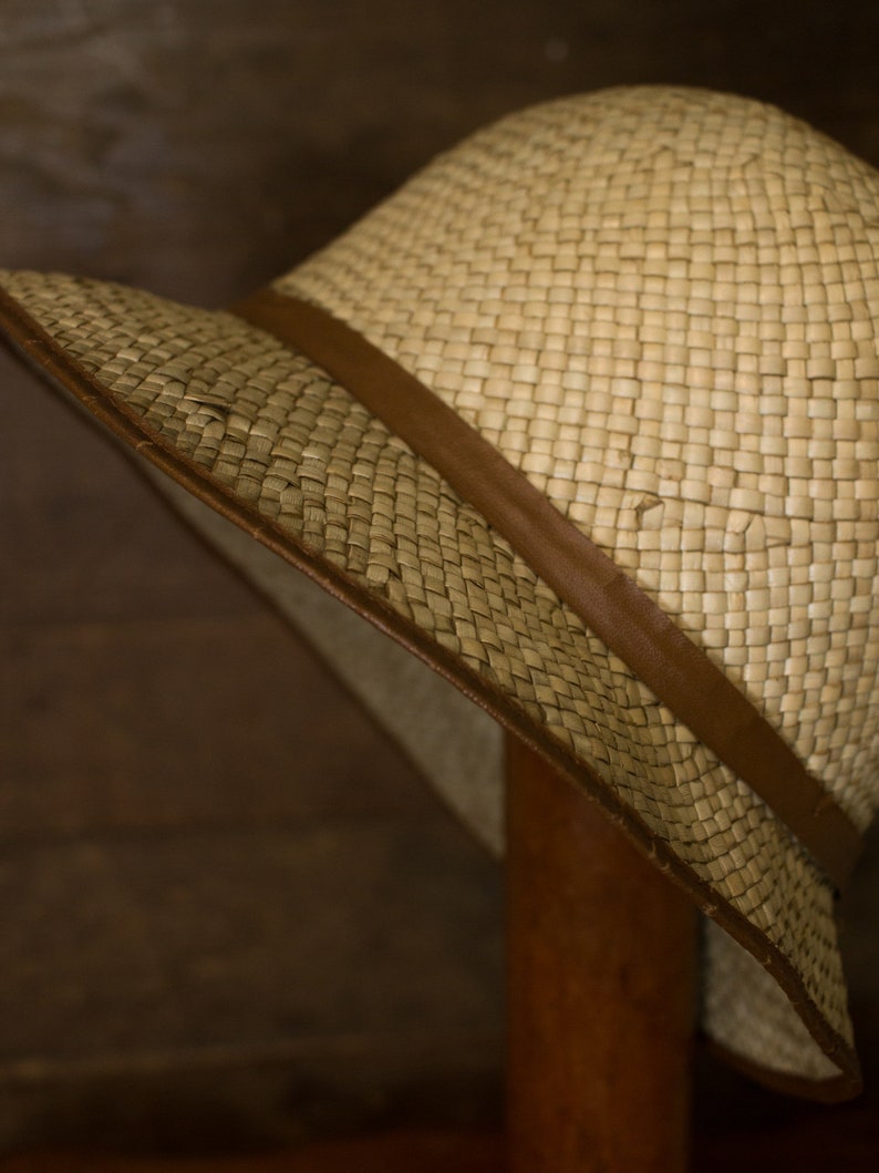 Straw Cloche / 20s 30s Hat / Vintage Straw Hat / Antique Headwear / Brown Trim immagine 8