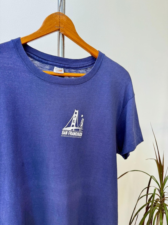 Vintage 1970s San Francisco Graphic Paper Thin T Shirt | large