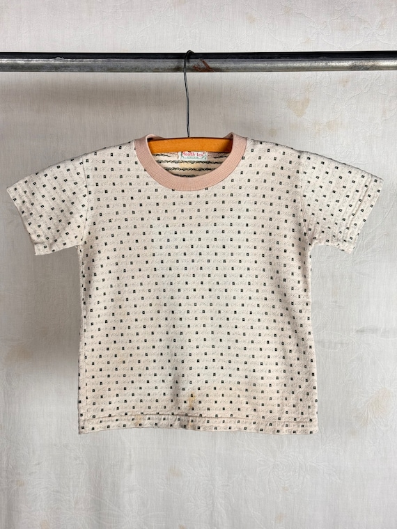 Vintage 1960s Childrens Healthtex Distressed Knit T Shirt