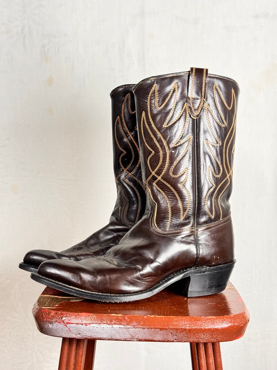 Vintage ACME Embroidered Cowboy Boots mens 8.5 D
