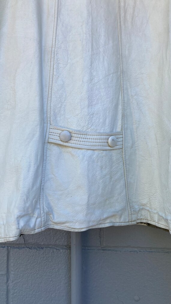 1950s 60s White Leather Jacket - image 7