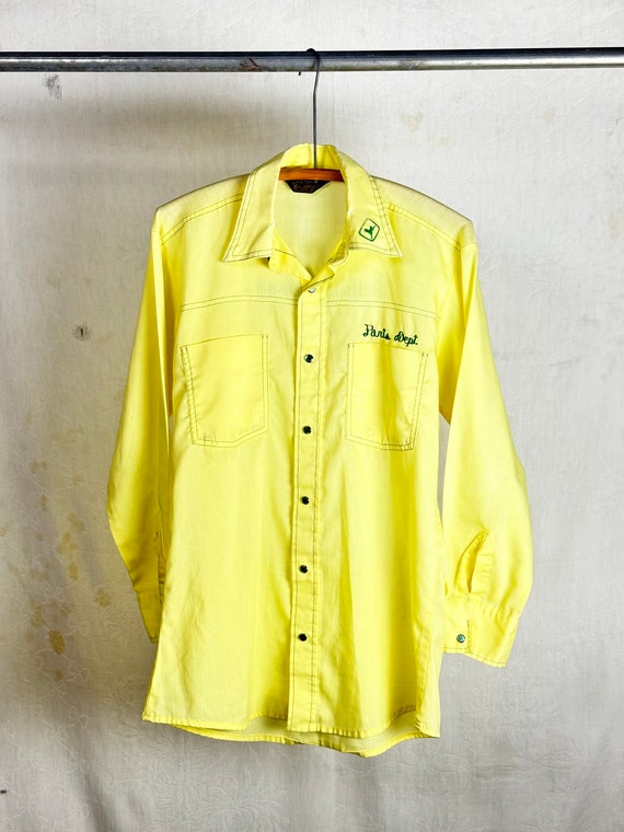 Vintage 1970s John Deere Embroidered Work Shirt