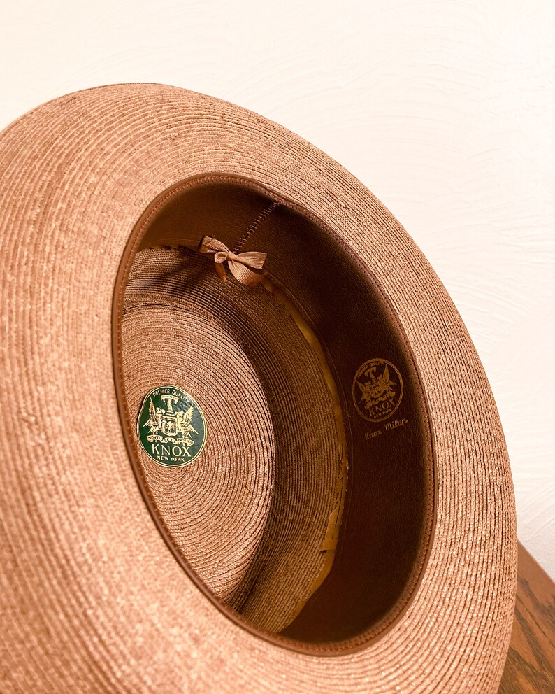 Knox New York Vintage Mens Hat 50s Straw Hat Woven Etsy