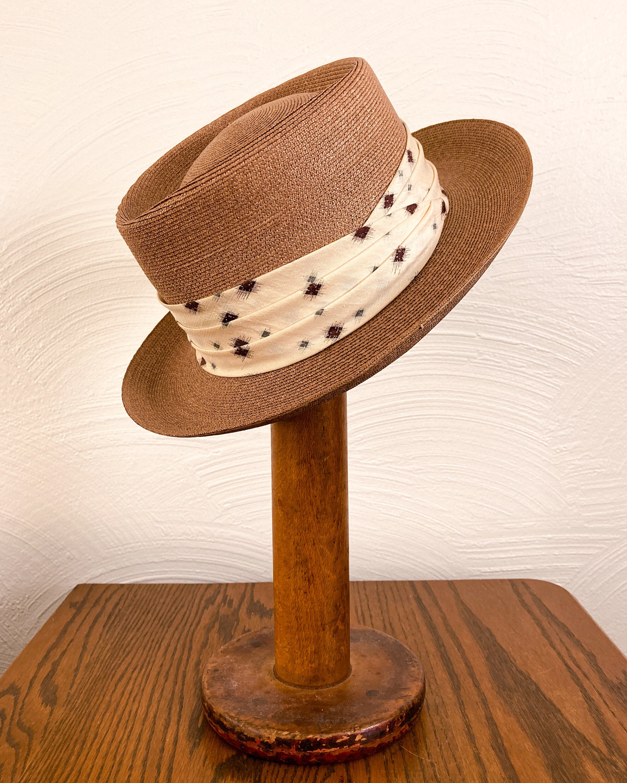 Knox New York Vintage Mens Hat 50s Straw Hat Woven Etsy