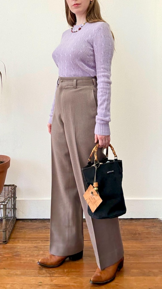 Vintage Ralph Lauren Cashmere Lavender Cable Knit Black Label | slim fit medium