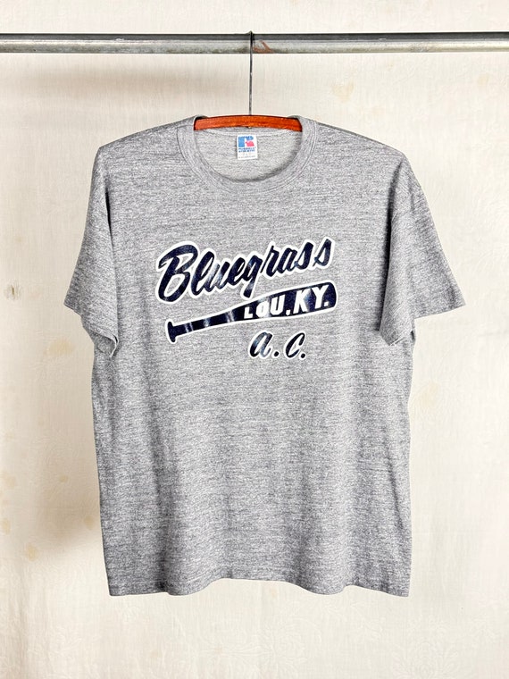 Vintage 1980s 90s Bluegrass Baseball Graphic Russell T Shirt