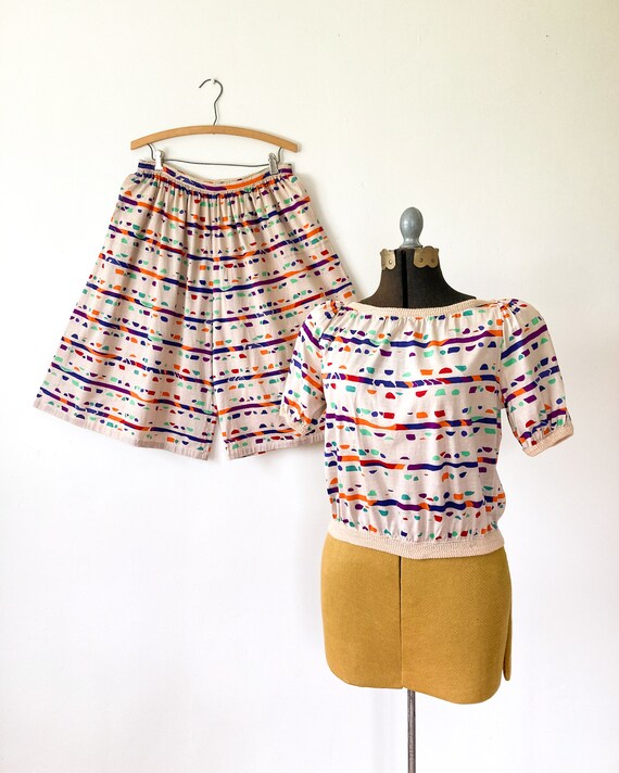 70S Missoni 2pc Printed Culotte Set - image 3