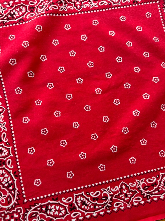 Vintage 1950s 60s Tuside Red Floral Paisley Bandana - Etsy Australia 