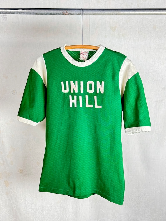 Vintage 1960s 70s Union Hill Polyester Sports Jersey T Shirt