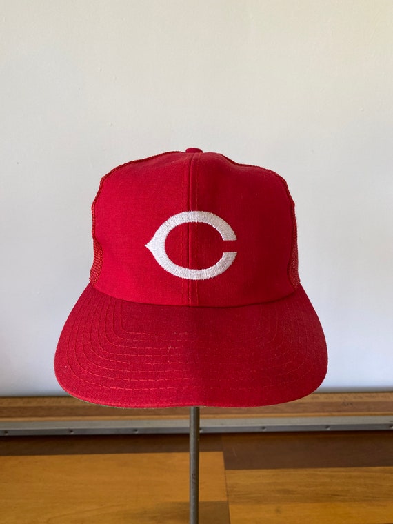 90s Cincinnati Reds trucker  snapback hat xs/kids - image 1