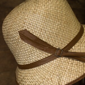 Straw Cloche 20s 30s Hat Vintage Straw Hat Antique Headwear Brown Trim image 7