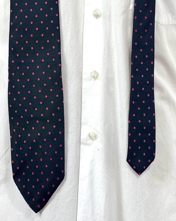 Vintage Christian Dior Polka Dot Printed Silk Necktie