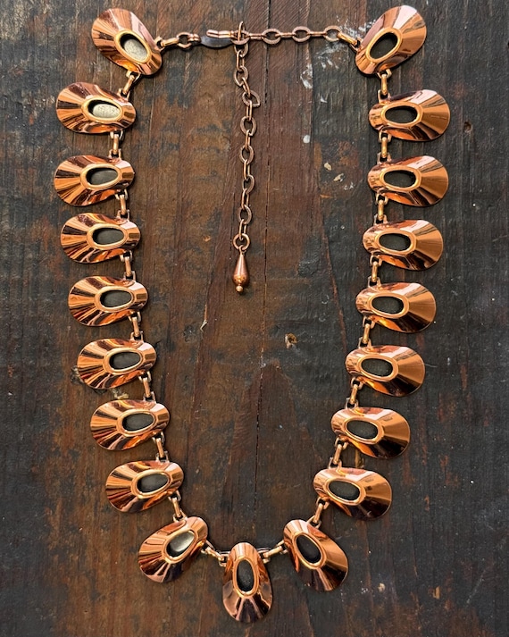 Vintage 1950s Midcentury Renoir Copper Choker Necklace Honeybear