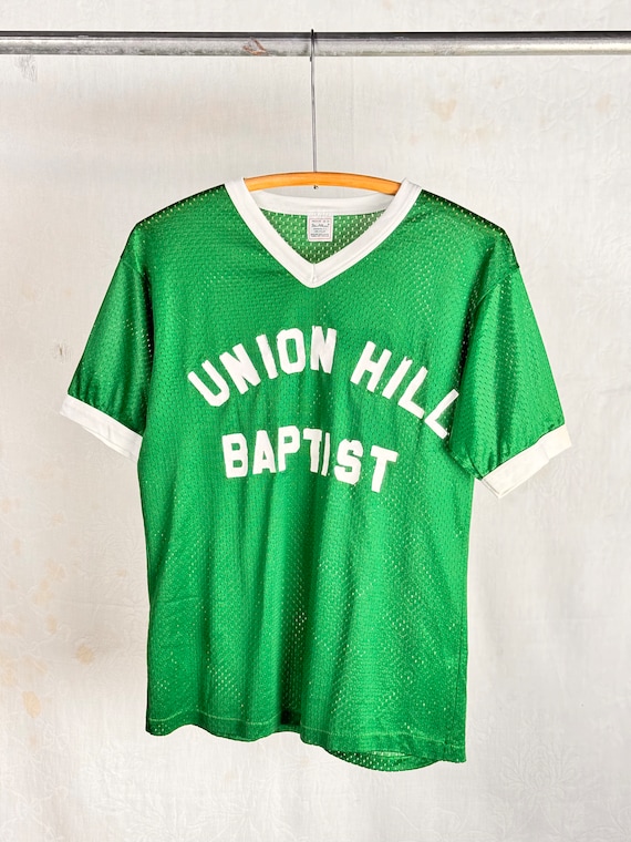 Vintage 1960s 70s Union Hill Nylon Sports Jersey T Shirt