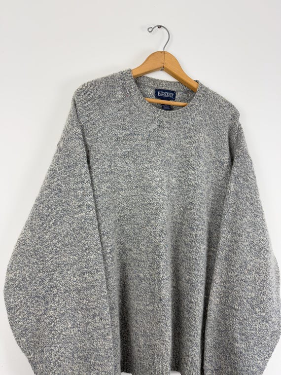 Vintage 1980s Lands End Marled Wool Crewneck Pullover Sweater | mens xlarge