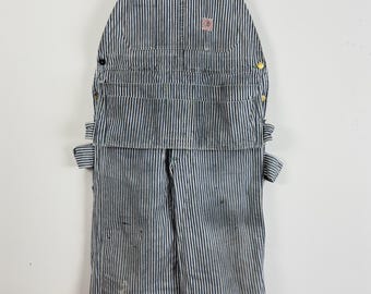 Vintage 1950s Duck Head O'bryan Bros Striped Denim Overalls