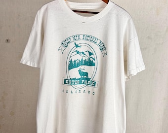 Vintage 1990s Thrashed Colorado National Park Graphic T Shirt