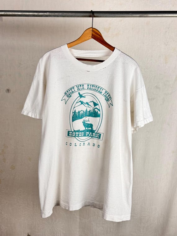 Vintage 1990s Thrashed Colorado National Park Graphic T Shirt