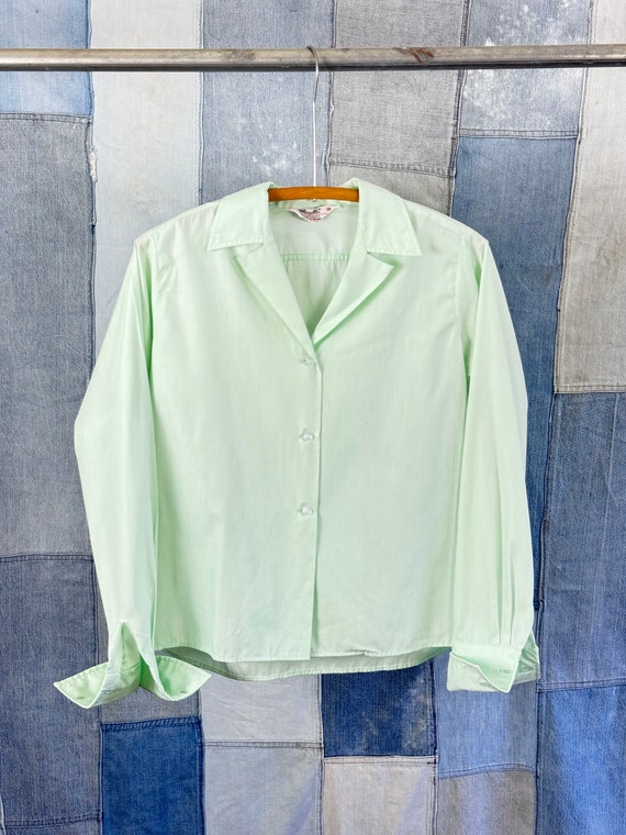 Vintage 1960s Long Sleeve Cufflink Blouse