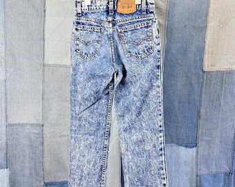 Childrens Vintage Levi’s Orange Tab Acid Wash Denim Jeans 10