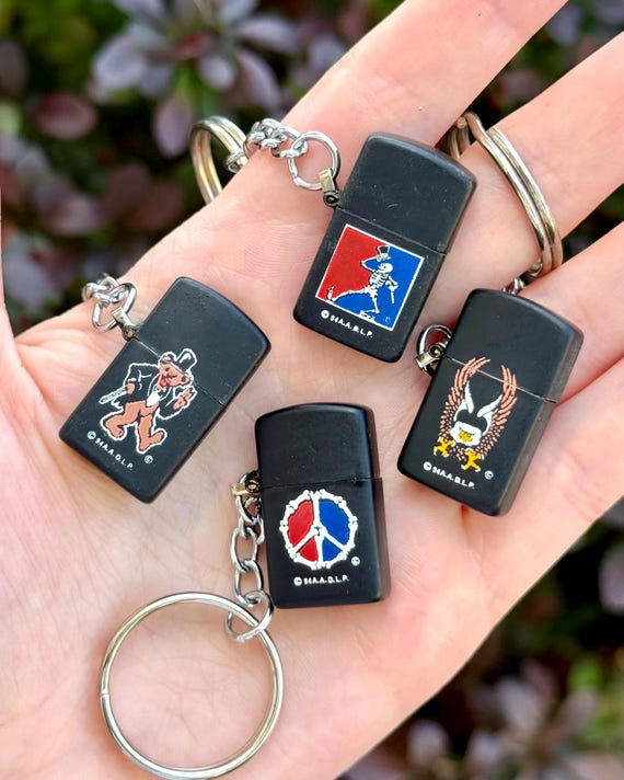 Vintage 90s Mini Lighter Collectible Novelty Keychain | Grateful Dead | Biker Eagle | select one